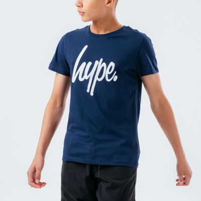 HYPE UNISEX KIDS NAVY SCRIPT T-SHIRT