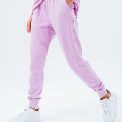 HYPE WASHED LILAC SCRIBBLE LOGO WOMEN'S JOGGERS