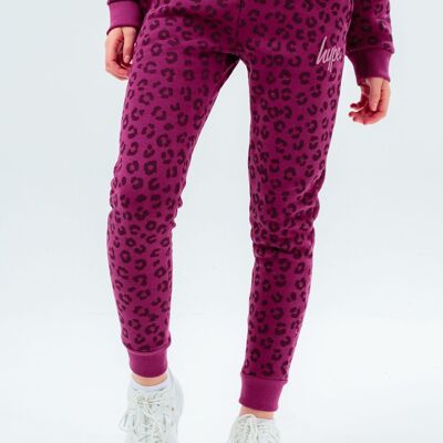 HYPE PURPLE LEOPARD KIDS JOGGERS