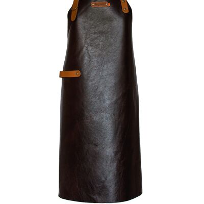 Xapron leather (BBQ) apron New York (L, Brown)