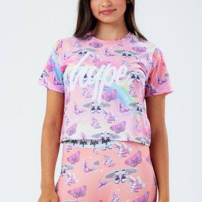 HYPE BUTTERFLY FIELD KIDS CROP T-SHIRT