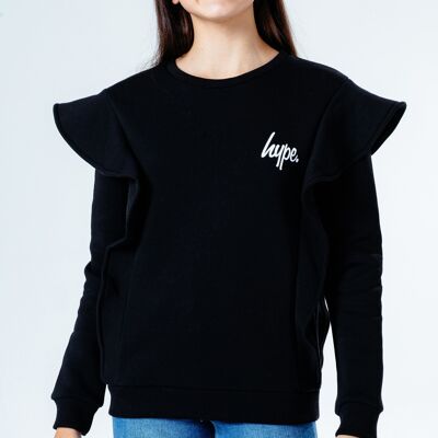 HYPE BLACK ANNABEL RUFFLE KIDS CREW NECK