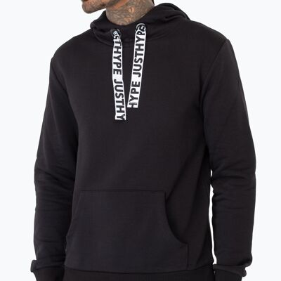 HYPE BLACK DRAWSTRING MEN'S PULLOVER HOODIE