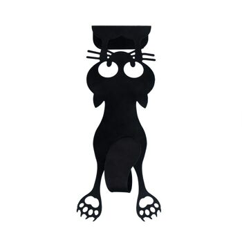 Accroche-porte, Curious Cat, noir, métal 3