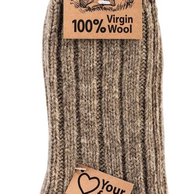 2 pares de calcetines 100% lana "Lana Virgen" - Tan
