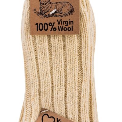 2 pares de calcetines 100% lana "Lana Virgen" - Cornsilk