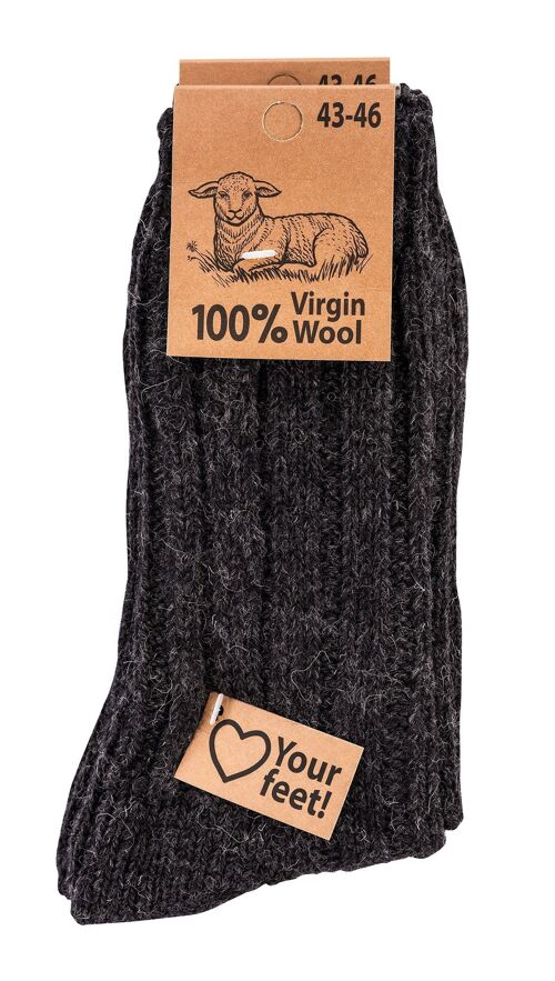 2 pairs of 100% wool socks "Virgin Wool" - Dim Gray