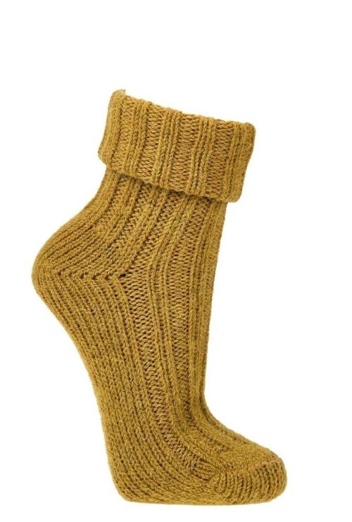 2 Paar Bunte Alpaka Socken "Color" - Goldenrod