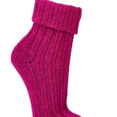 2 pairs of colorful alpaca socks "Color" - Medium Violet Red