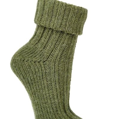2 Paar Bunte Alpaka Socken "Color" - Olive