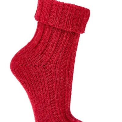 2 Paar Bunte Alpaka Socken "Color" - Red