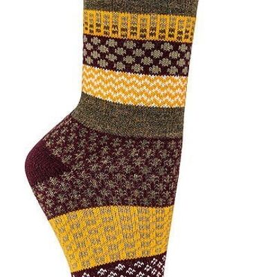 Calzini Hygge in lana multicolore - Confezione da 2 - Viola