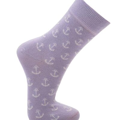 Anchor Sock - Lavender