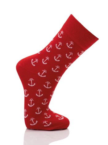 Chaussette Ancre - Rouge 1