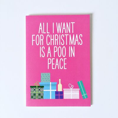 Cartolina di Natale cacca in pace