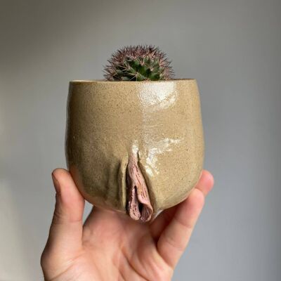 Ceramic Fanny Planter, Stoneware, handmade planter, indoor