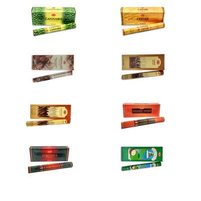 Bâtonnets d'encens Hem Variety - paquet de 6 (120 bâtonnets)