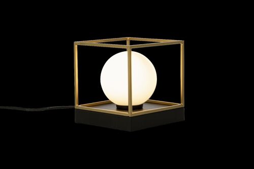 ASTRO table-/wall lamp small, black/gold/opal