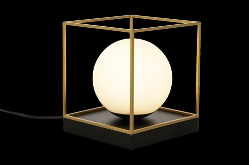 ASTRO table-/wall lamp large, black/gold/opal