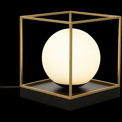 ASTRO table-/wall lamp large, black/gold/opal