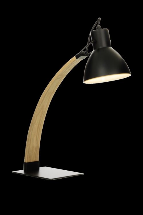 DANDY table lamp, wood/black