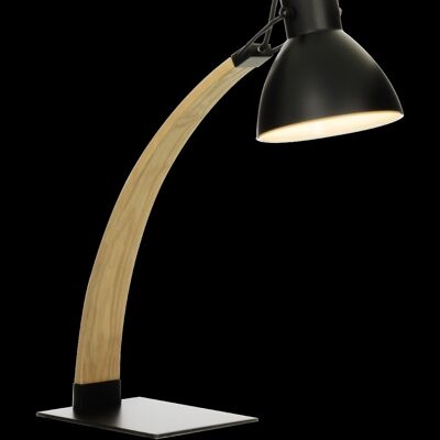 Lámpara de mesa DANDY, madera / negro