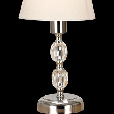 Lampe de table JOHANNA mini, chrome / blanc