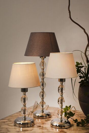 Lampe de table JOHANNA mini, chrome / blanc 2