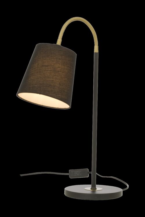 LJUSDAL table lamp, black/matt brass