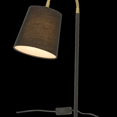 LJUSDAL table lamp, black / matt brass