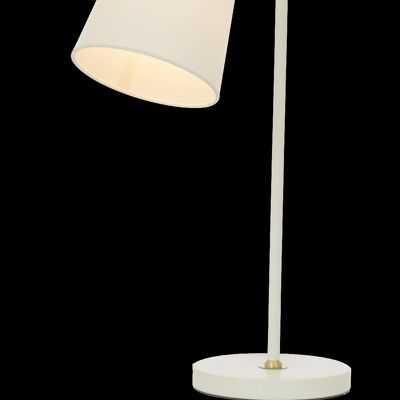 LJUSDAL table lamp, white / matt brass