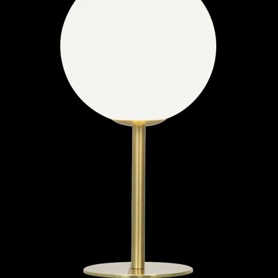 MOLECLE lampada da tavolo 1 luce, ottone opaco/bianco