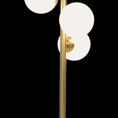 MOLEKYL table lamp 3 light, matt brass/white