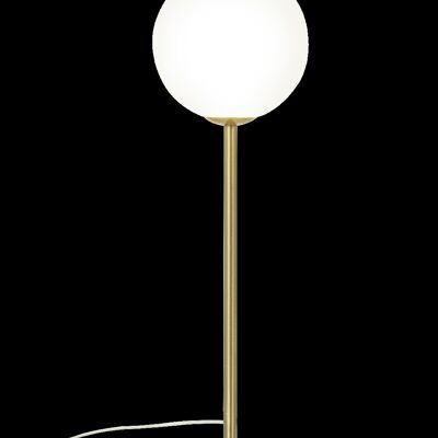 MOLEKYL table lamp tall, matt brass/white
