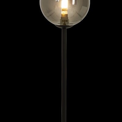 MOLEKYL table lamp tall, black/smoke