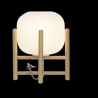 VINDA table lamp, wood/white
