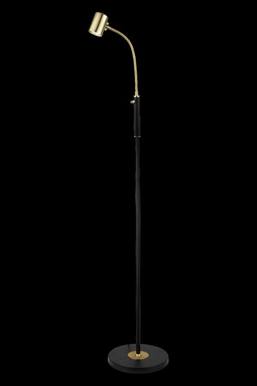 BALDER floor lamp 1-light, black/matt brass