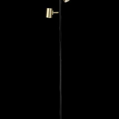 BALDER floor lamp 3-light, black/matt brass