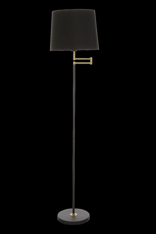 BIRKA floor lamp, black/brass