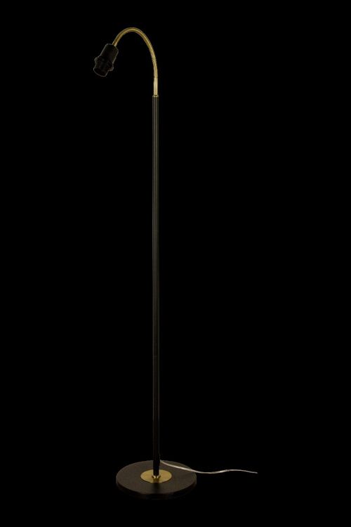 LJUSDAL floor lamp 1-arm, black/brass