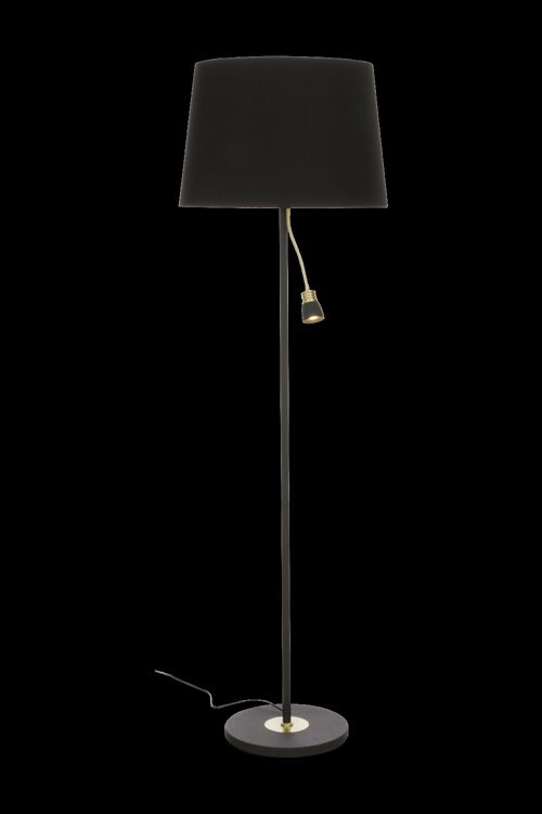 EKETORP floor lamp, black/brass