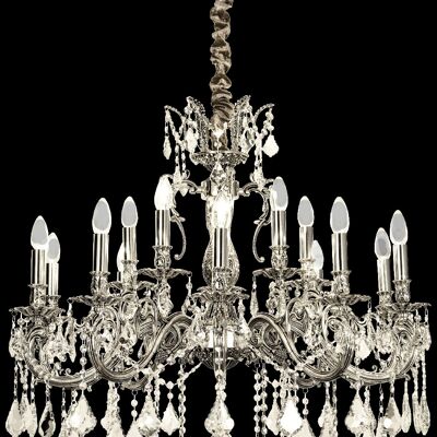 ALLINGTON chandelier 15-arm antique silver