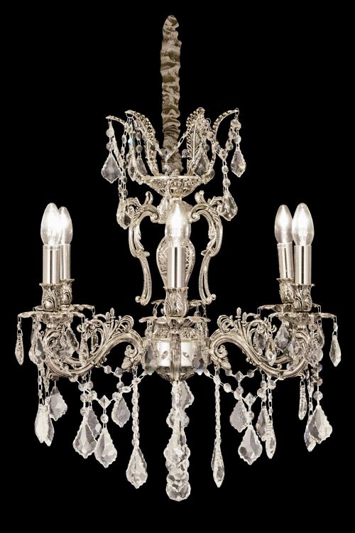 ALLINGTON chandelier 6-arm, antique silver