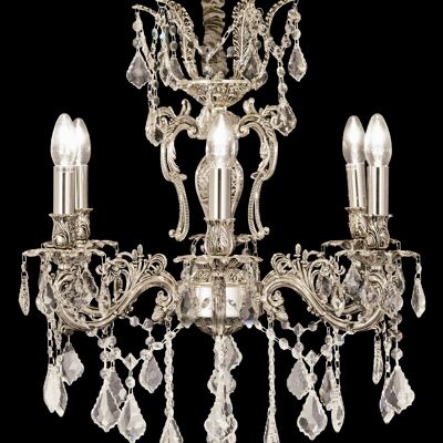 ALLINGTON chandelier 6-arm, antique silver