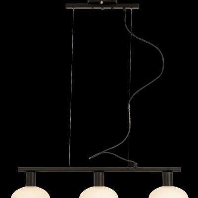 BELL pendant lamp 3-light, black / white