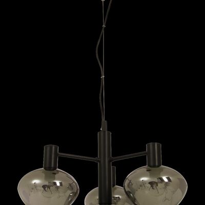 BELL pendant lamp 4-light, black/smoke