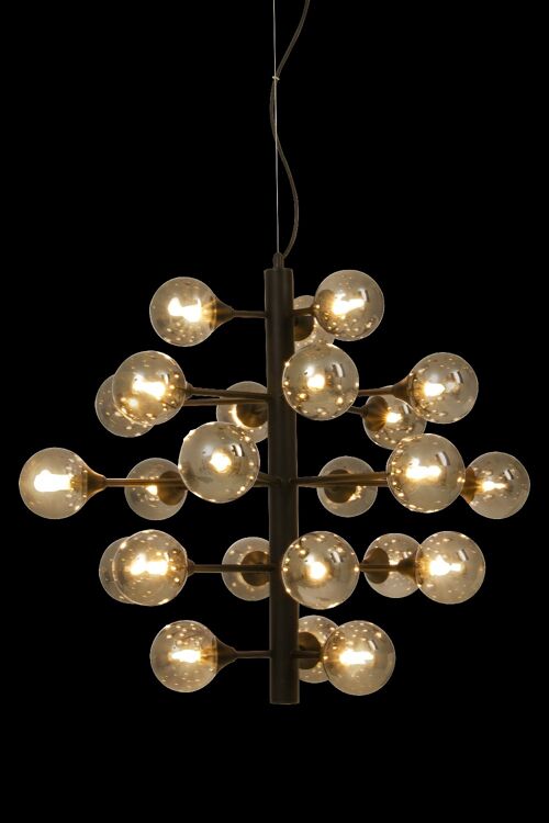 COSMOS pendant lamp 24-arm, black/smoke