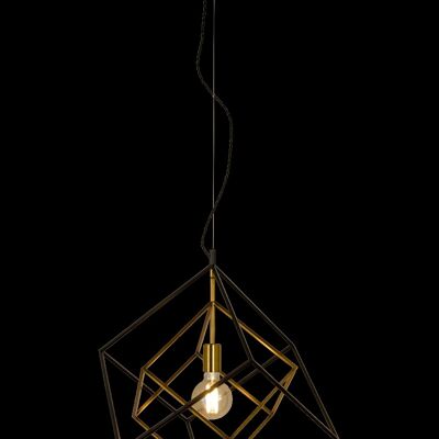 CUBES pendant, black/brass