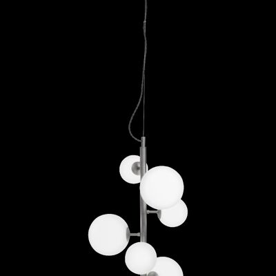 MOLEKYL pendant lamp vertical, pewter/white