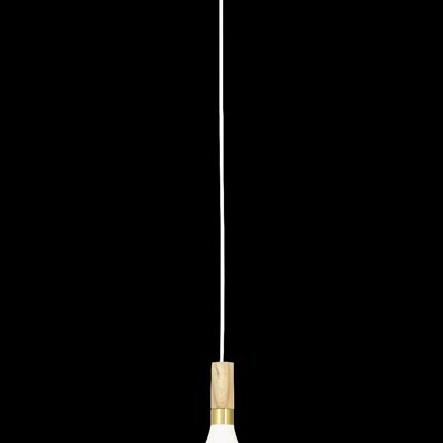 SENSE pendant lamp 42 cm, white/wood/matt brass